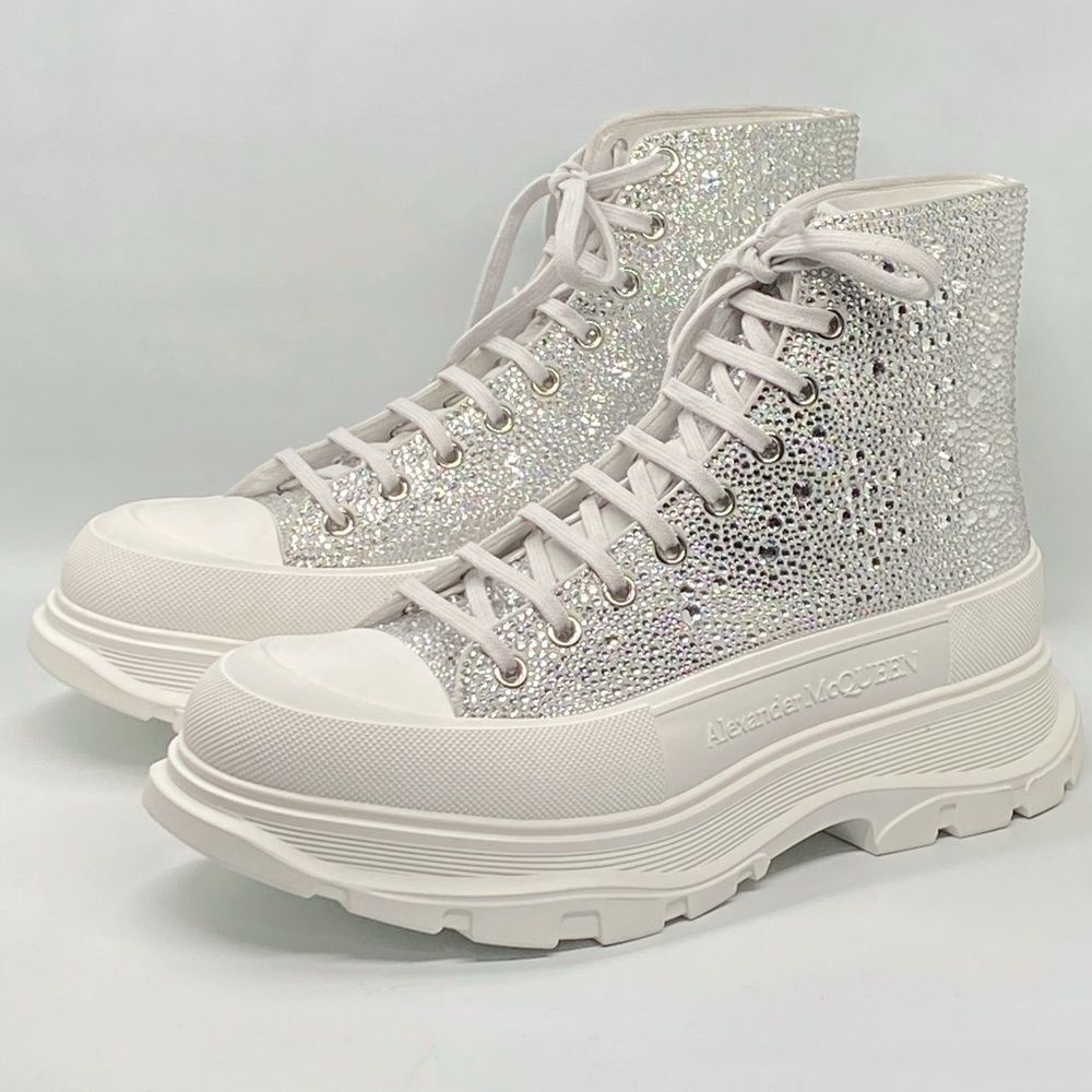 Alexander McQueen Treadslick Crystal High Top Sneakers size 46/us size 13